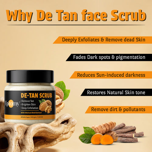 Walnut De-Tan Face Scrub Brightening 100g
