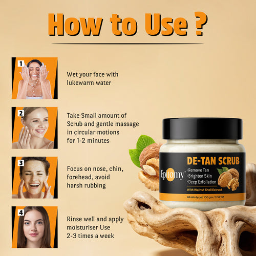 Walnut De-Tan Face Scrub Brightening 100g